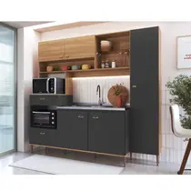 Cozinha Compacta 2,27m 6 Portas 1 Gaveta Delmarco Karina