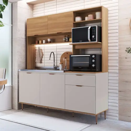 Cozinha Compacta 1,83m 5 Portas e 1 Gaveta Delmarco Nicole