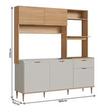 Cozinha Compacta 1,83m 5 Portas e 1 Gaveta Delmarco Nicole