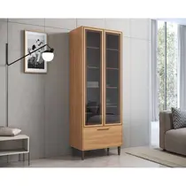 Cristaleira 80cm 2 Portas com Vidro Fumê 1 Gaveta Jade Delmarco