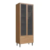 Cristaleira 80cm 2 Portas com Vidro Fumê 1 Gaveta Jade Delmarco