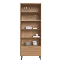 Cristaleira 80cm 2 Portas com Vidro Fumê 1 Gaveta Jade Delmarco