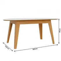 Mesa de Jantar 6 Lugares 100% MDF Dalla Costa TM88 180 x 100cm