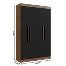 Guarda-Roupa Solteiro 4 Portas 2 Gavetas 100% MDF Doripel Orlando 60400