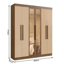 Guarda-Roupa Casal 6 Portas 2 Gavetas 100% MDF Doripel Malibu 25790