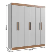 Guarda-Roupa Casal 6 Portas 2 Gavetas 100% MDF Doripel New Xangai 68600