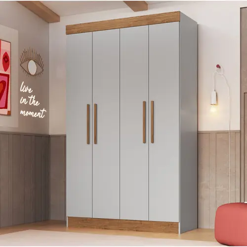 Guarda-Roupa Solteiro 4 Portas 2 Gavetas 100% MDF Dori | Schumann
