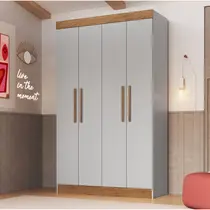 Guarda-Roupa Solteiro 4 Portas 2 Gavetas 100% MDF Doripel New Recife 68400