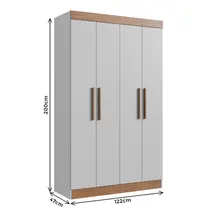 Guarda-Roupa Solteiro 4 Portas 2 Gavetas 100% MDF Doripel New Recife 68400