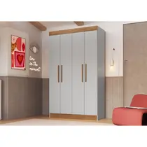 Guarda-Roupa Solteiro 4 Portas 2 Gavetas 100% MDF Doripel New Recife 68400