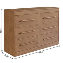 Cômoda 6 Gavetas 100% MDF Doripel Arizona