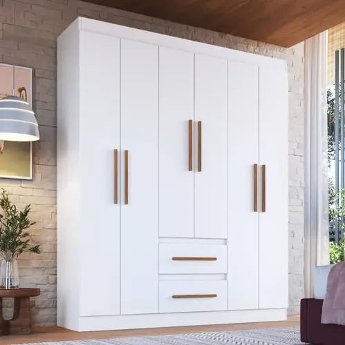 Guarda-Roupa Casal 6 Portas 2 Gavetas 100% MDF Doripel Napoli 67600