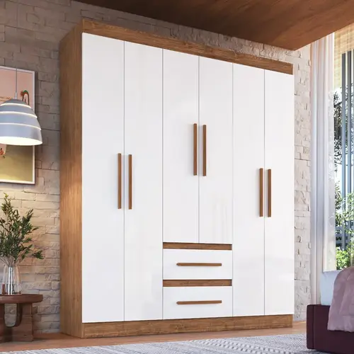 Guarda-Roupa Casal 6P 2G 100% MDF Doripel Napoli 67600 | Schumann
