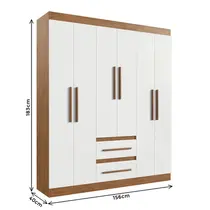 Guarda-Roupa Casal 6 Portas 2 Gavetas 100% MDF Doripel Napoli 67600