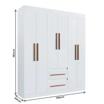Guarda-Roupa Casal 6 Portas 2 Gavetas 100% MDF Doripel Napoli 67600