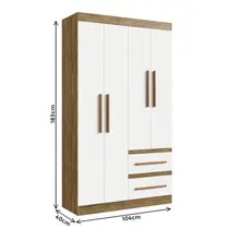 Guarda-Roupa Solteiro 4 Portas 2 Gavetas 100% MDF Doripel Palermo 67400