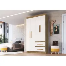 Guarda-Roupa Solteiro 4 Portas 2 Gavetas 100% MDF Doripel Palermo 67400
