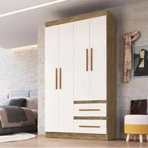 Guarda-Roupa Solteiro 4 Portas 2 Gavetas 100% MDF Doripel Palermo 67400