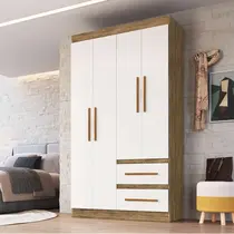 Guarda-Roupa Solteiro 4 Portas 2 Gavetas 100% MDF Doripel Palermo 67400
