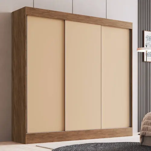 Guarda-Roupa Casal 3 Portas de Correr 4 Gavetas 100% MDF Doripel Michigan 89333