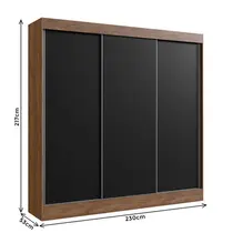 Guarda-Roupa Casal 3 Portas de Correr 4 Gavetas 100% MDF Doripel Michigan 89333