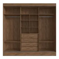 Guarda-Roupa Casal 3 Portas de Correr 4 Gavetas 100% MDF Doripel Michigan 89333