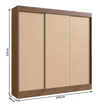 Guarda-Roupa Casal 3 Portas de Correr 4 Gavetas 100% MDF Doripel Michigan 89333