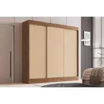 Guarda-Roupa Casal 3 Portas de Correr 4 Gavetas 100% MDF Doripel Michigan 89333
