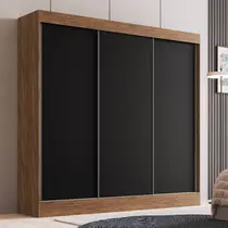 Guarda-Roupa Casal 3 Portas de Correr 4 Gavetas 100% MDF Doripel Michigan 89333