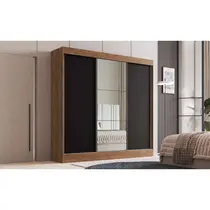 Guarda-Roupa Casal com Espelho 3 Portas de Correr 4 Gavetas 100% MDF Doripel Michigan 893331