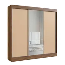 Guarda-Roupa Casal com Espelho 3 Portas de Correr 4 Gavetas 100% MDF Doripel Michigan 893331
