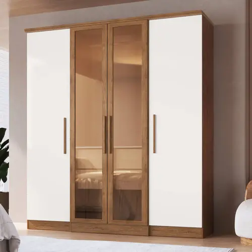 Guarda-Roupa Casal 4 Portas 2 Gavetas 100% MDF Doripel Genebra 29075