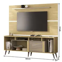 Rack com Painel para TV até 65 polegadas Atualle Roma – Wood Madeirado / Reflecta Brilho