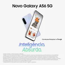 Smartphone Samsung Galaxy A56 5G 256GB 8GB RAM Câmera Tripla + Frontal de 12MP Tela 6,7” - Preto