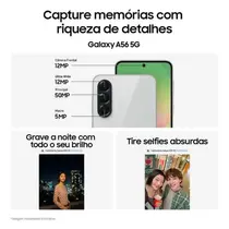 Smartphone Samsung Galaxy A56 5G 256GB 8GB RAM Câmera Tripla + Frontal de 12MP Tela 6,7” - Preto