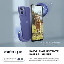 Smartphone Motorola Moto G05 4G 128GB 4GB RAM + 8GB Ram Boost Câmera Dupla + Frontal 8MP Tela 6,7” - Violeta