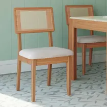 Conjunto de 2 Cadeira Estofadas em Poliéster e Algodão 100% MDF Dalla Costa CA35/2