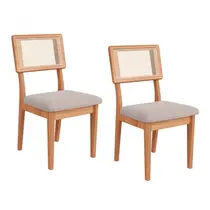 Conjunto de 2 Cadeira Estofadas em Poliéster e Algodão 100% MDF Dalla Costa CA35/2