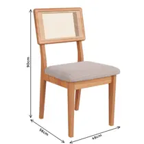 Conjunto de 2 Cadeira Estofadas em Poliéster e Algodão 100% MDF Dalla Costa CA35/2