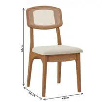 Conjunto de 2 Cadeira Estofadas em Tweed Liso 100% MDF Dalla Costa CA40/2