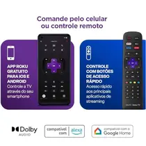 Smart TV 43” Multi DLED Full HD TL056M Roku TV com Assistente de Voz HDR 3 HDMI 2 USB