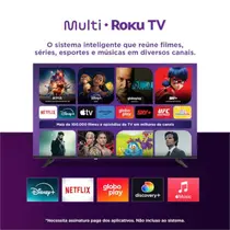 Smart TV 43” Multi DLED Full HD TL056M Roku TV com Assistente de Voz HDR 3 HDMI 2 USB
