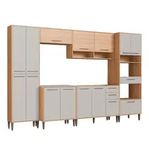 Cozinha Completa 15 Portas 3 Gavetas Delmarco Jade - Freijó/Arenas