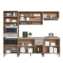 Cozinha Completa 11 Portas 3 Gavetas Delmarco Jade - Freijó/Arenas