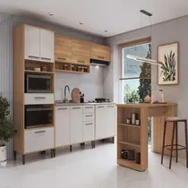 Cozinha Completa 11 Portas e 3 Gavetas Delmarco Jade - Freijó/Arenas