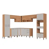 Cozinha Completa 18 Portas 3 Gavetas Delmarco Jade - Freijó/Arenas