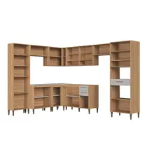 Cozinha Completa 18 Portas 3 Gavetas Delmarco Jade - Freijó/Arenas