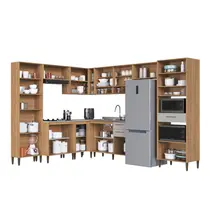 Cozinha Completa 18 Portas 3 Gavetas Delmarco Jade - Freijó/Arenas