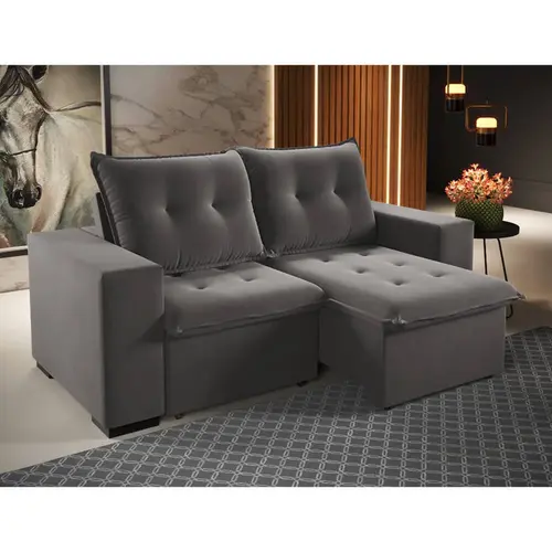 Sofá 2 Lugares 2m Retrátil Reclinável Veludo Vian Esplendor