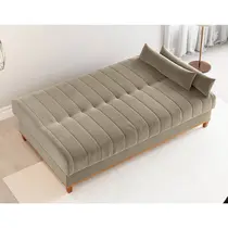 Sofá - Cama 3 Lugares Reclinável Veludo Vian Duna